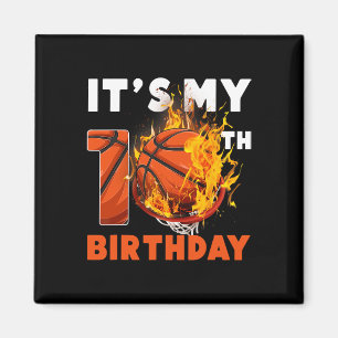 Fun It's My 10th Birthday 10 Years Old Basketball Magnet