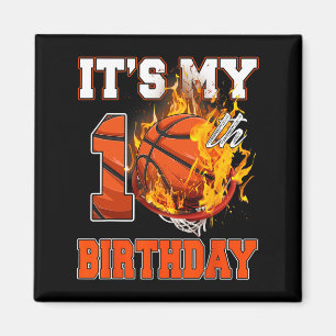 Fun It's My 10th Birthday 10 Years Old Basketball Magnet