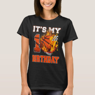 Fun It's My 10th Birthday 10 Years Old Basketball  T-Shirt
