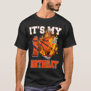 Fun It's My 10th Birthday 10 Years Old Basketball  T-Shirt