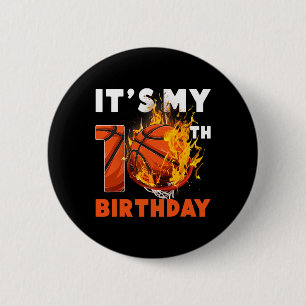 Fun It's My 10th Birthday 10 Years Old Bysketbyll 6 Cm Round Badge