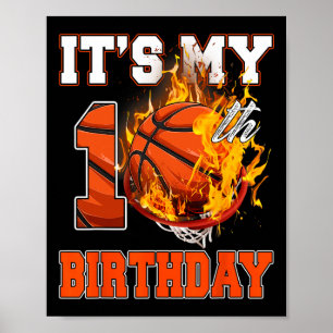 Fun It's My 10th Birthday 10 Years Old Bysketbyll  Poster