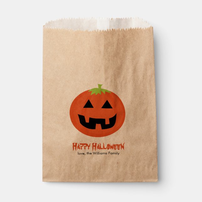 Fun Jack-O-Lantern Halloween Party Favour Bag (Front)