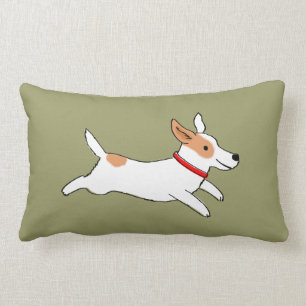 Fun Jack Russell Terrier Cute Dog Running Lumbar Cushion