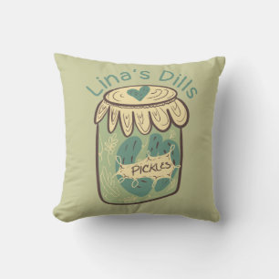  Fun Jar of Pickles Dill Green Food Lover      Cushion