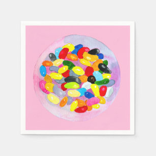 Fun jelly candy beans watercolor napkin