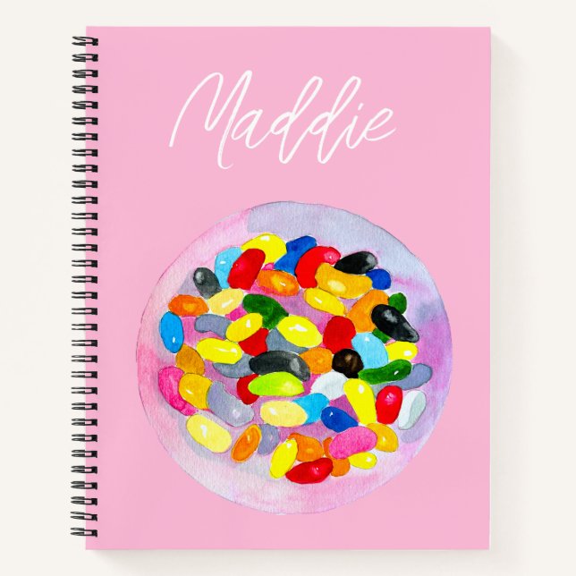 Fun jelly candy beans watercolor notebook (Front)