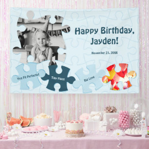 Fun Jigsaw Puzzle Theme Image Text Happy Birthday  Banner