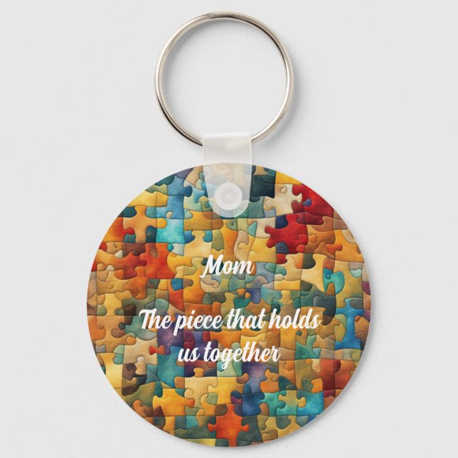 Fun Jigsaw themed editable Key Ring (Front)