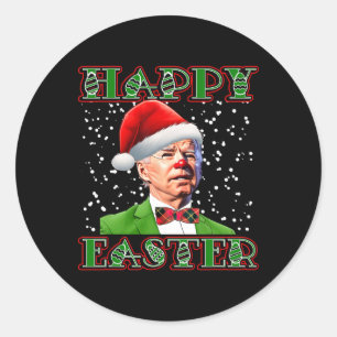 Fun Joe Biden Christmas Confused Easter Biden  Classic Round Sticker