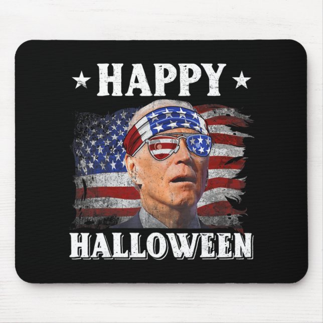 Fun Joe Biden Happy Halloween Confused th of July  Mouse Pad (Front)