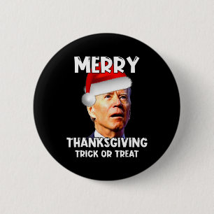Fun Joe Biden Santa Hat Merry Thanksgiving Christm 6 Cm Round Badge