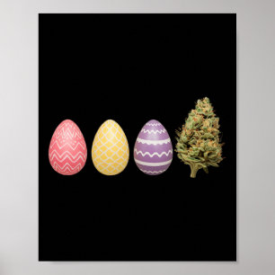 Fun Joke Colourful Easter Eggs Bud Hunt Poster