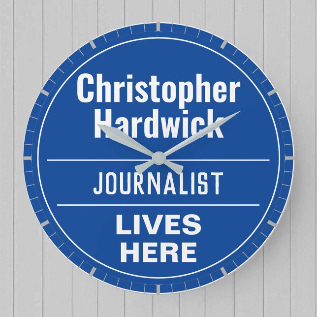 Fun Journalist Wall Plaque Style Large Clock (Creator Uploaded)