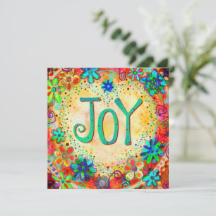 Fun Joy Cheerful Floral Encouragement Pretty Thank You Card