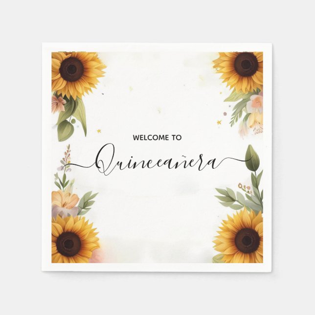 Fun Joy Lily Twin Dual Joint Double Quinceanera Napkin (Front)