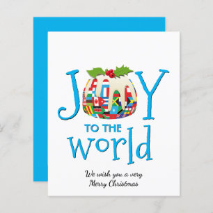 Fun JOY TO THE WORLD Budget Christmas Card