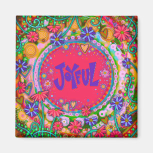 Fun Joyful Pink Pretty Floral Modern Inspirivity Magnet