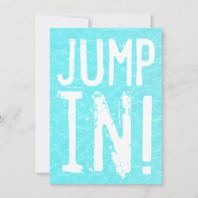Fun Jump in Pool Party Invitation (Front)