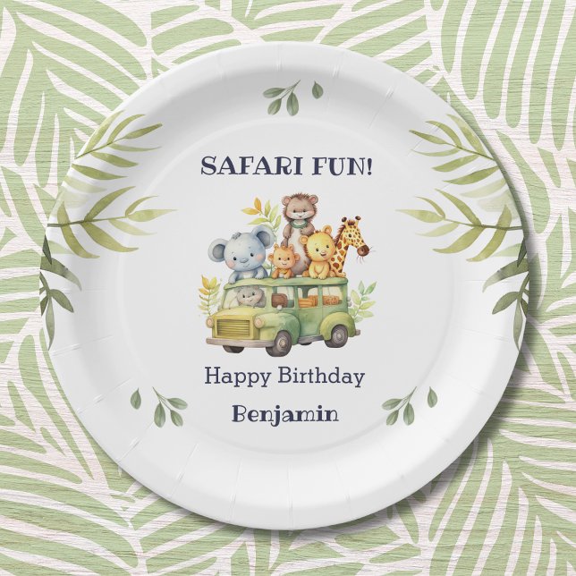 Fun Jungle Animal Safari Birthday Paper Plate (Creator Uploaded)