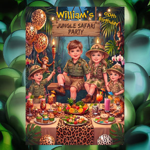 Fun Jungle Safari Birthday Party Boy Girl Invitation