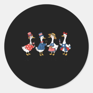 Fun Just A Silly Goose 4th Of July Silly Goose Pat Classic Round Sticker