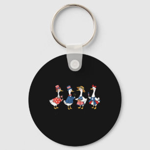 Fun Just A Silly Goose 4th Of July Silly Goose Pat Key Ring