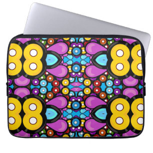 Fun Kaleidoscope Colourful Records Music Love Laptop Sleeve