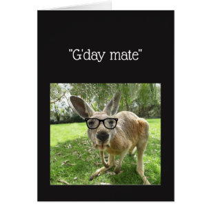 Fun Kangaroo G'day Mate Australian Animal Get Well