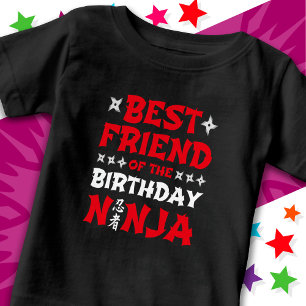 Fun Karate Party Best Friend of the Birthday Ninja Baby T-Shirt