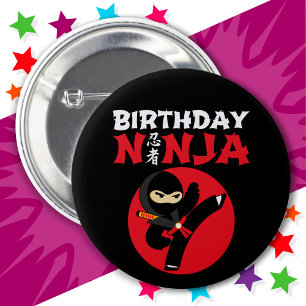 Fun Karate Party Kids Martial Arts Birthday Ninja 6 Cm Round Badge