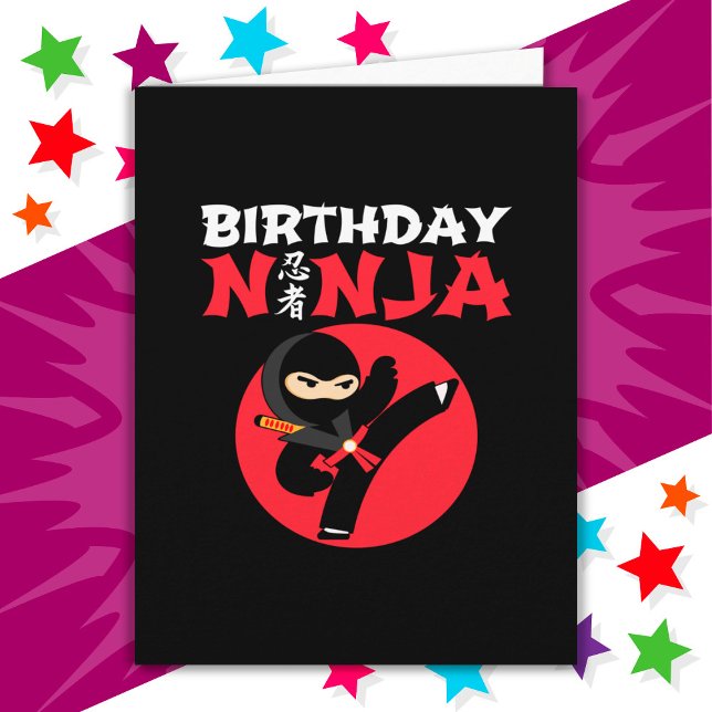 Fun Karate Party Kids Martial Arts Birthday Ninja Card (Creator Uploaded)