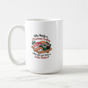 Fun Kawaii Christmas Sushi Platter Coffee Mug