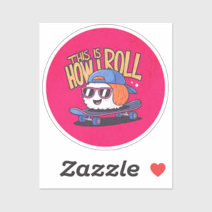 Fun Kawaii Sushi on skateboard