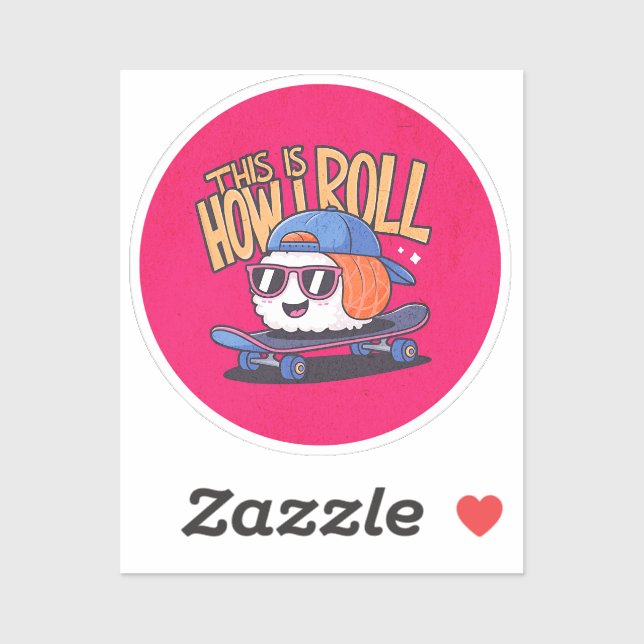 Fun Kawaii Sushi on skateboard (Sheet)