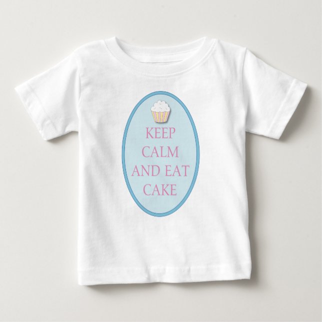 Fun Keep Calm and Eat Cake T Shirt (Front)