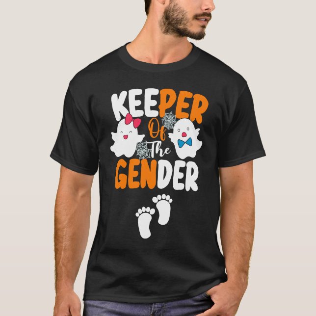 Fun Keeper of the Gender Reveal Baby Announcement  T-Shirt (Front)