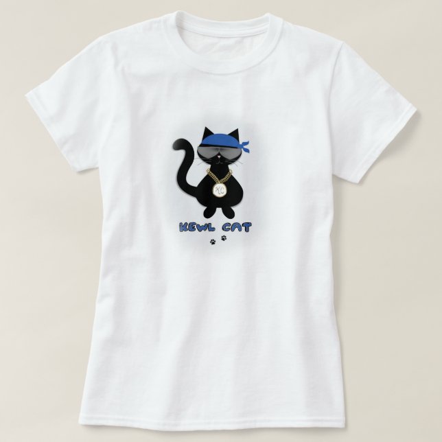 Fun Kewl Cat Lover T Shirt (Design Front)