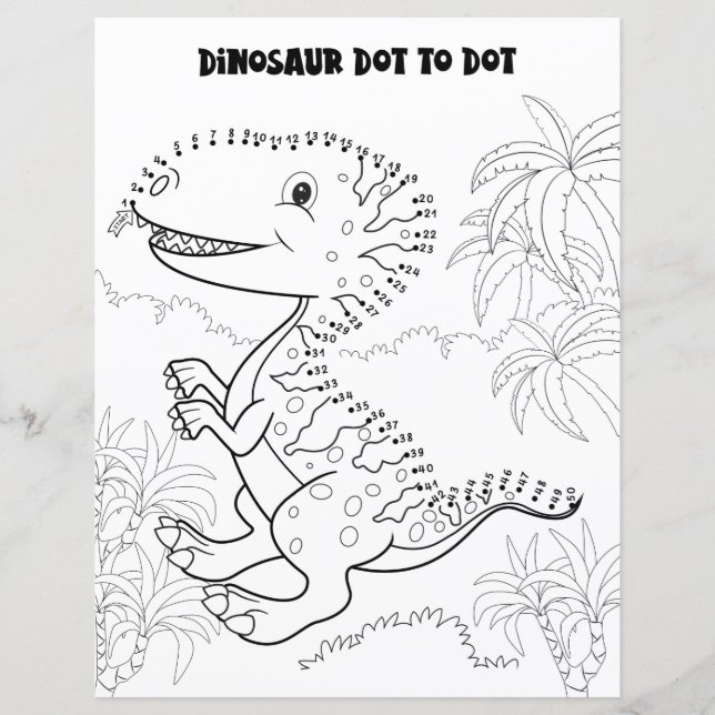 Fun Kids Activity Dinosaur Connect the Dots (Front)