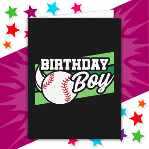 Fun Kids Baseball Party Home Run Birthday Boy Card
