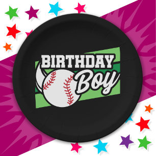 Fun Kids Baseball Party Home Run Birthday Boy Paper Plate