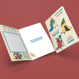 Fun Kids Bird-Themed Birthday Card with Games