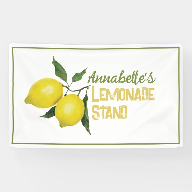 Fun Kids Business Logo Lemonade Stand Banner (Horizontal)