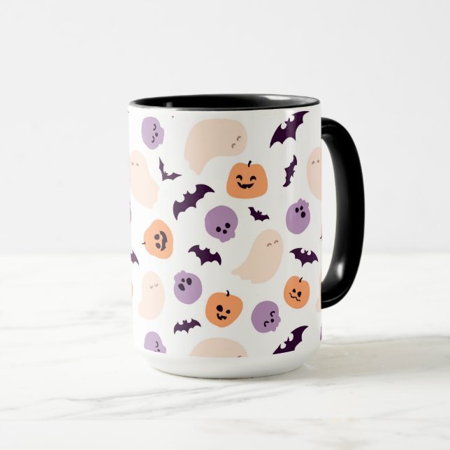 Fun Kids Halloween Pattern Mug (Front Right)