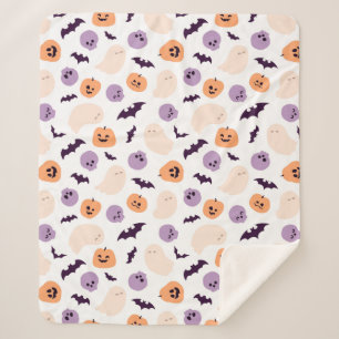 Fun Kids Halloween Pattern Sherpa Blanket
