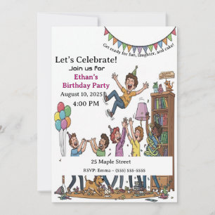 Fun Kids Party Celebration Personalized Birthday I Invitation