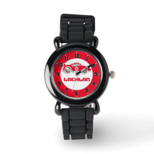 Fun kids red car add your name & age wrist watch