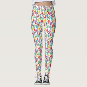 Fun Kids Robots and Aliens Colourful Patterned Leggings