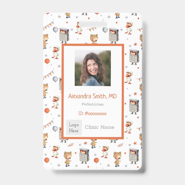 Fun Kids with Costumes Pattern Paediatrician ID Badge (Front)