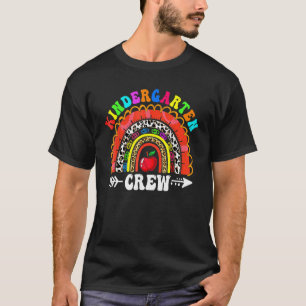 Fun Kindergarten Crew Rainbow First Day Cute Back T-Shirt